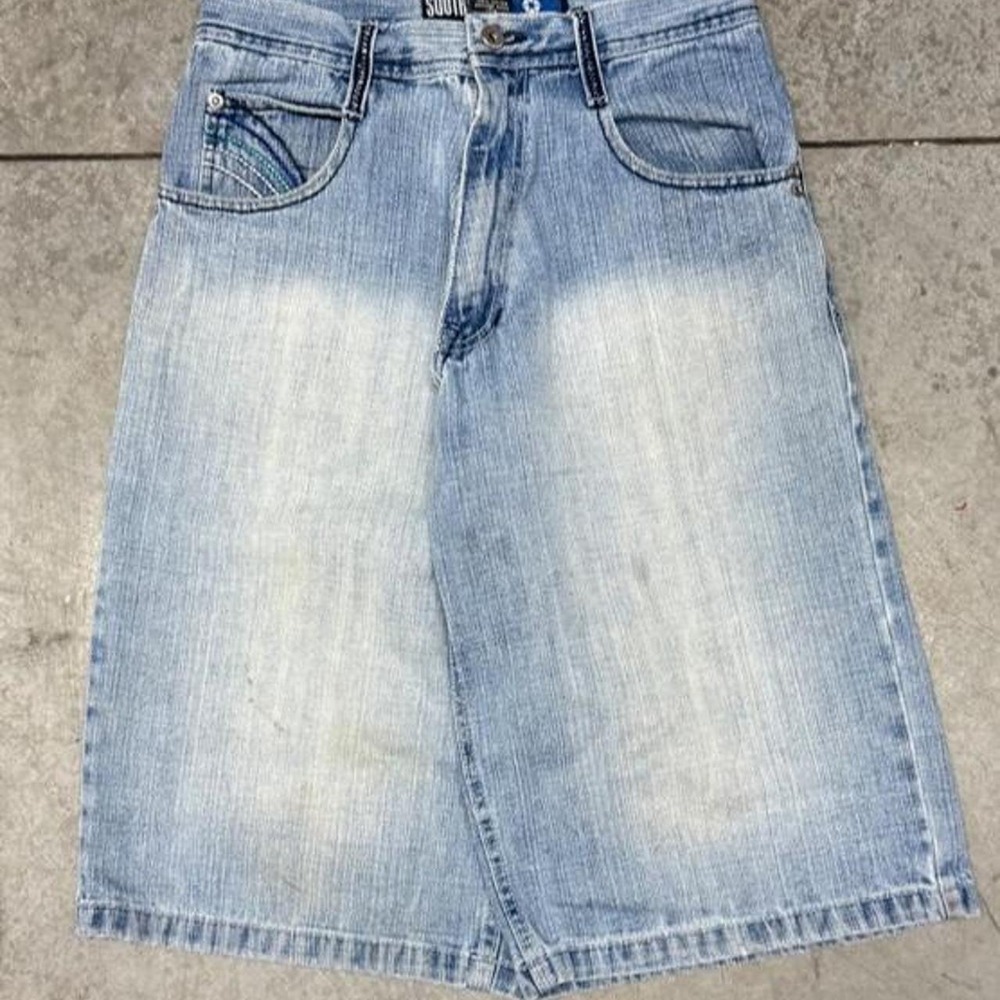 Southpole Y2K Men's Baggy White Label Denim Jorts  Sz 29